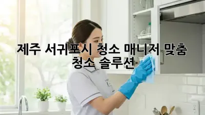 제주 서귀포시 청소 매니저: 맞춤 청소 솔루션