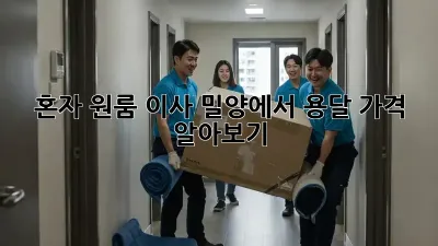 혼자 원룸 이사? 밀양에서 용달 가격 알아보기!